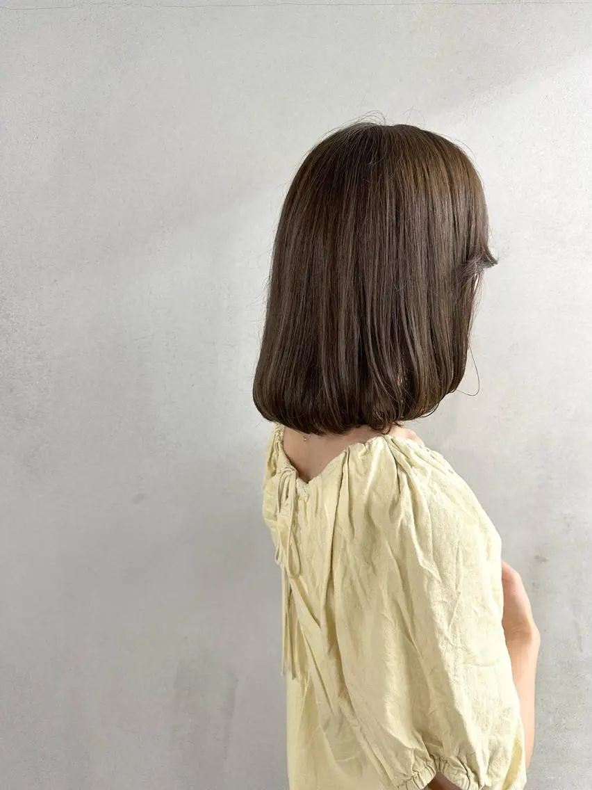 ミディアム カラー パーマ ヘアアレンジ メンズ キッズ ネイル マツエク・マツパ アイブロウ ベージュカラー #tag 稗田綾加のヘアスタイル