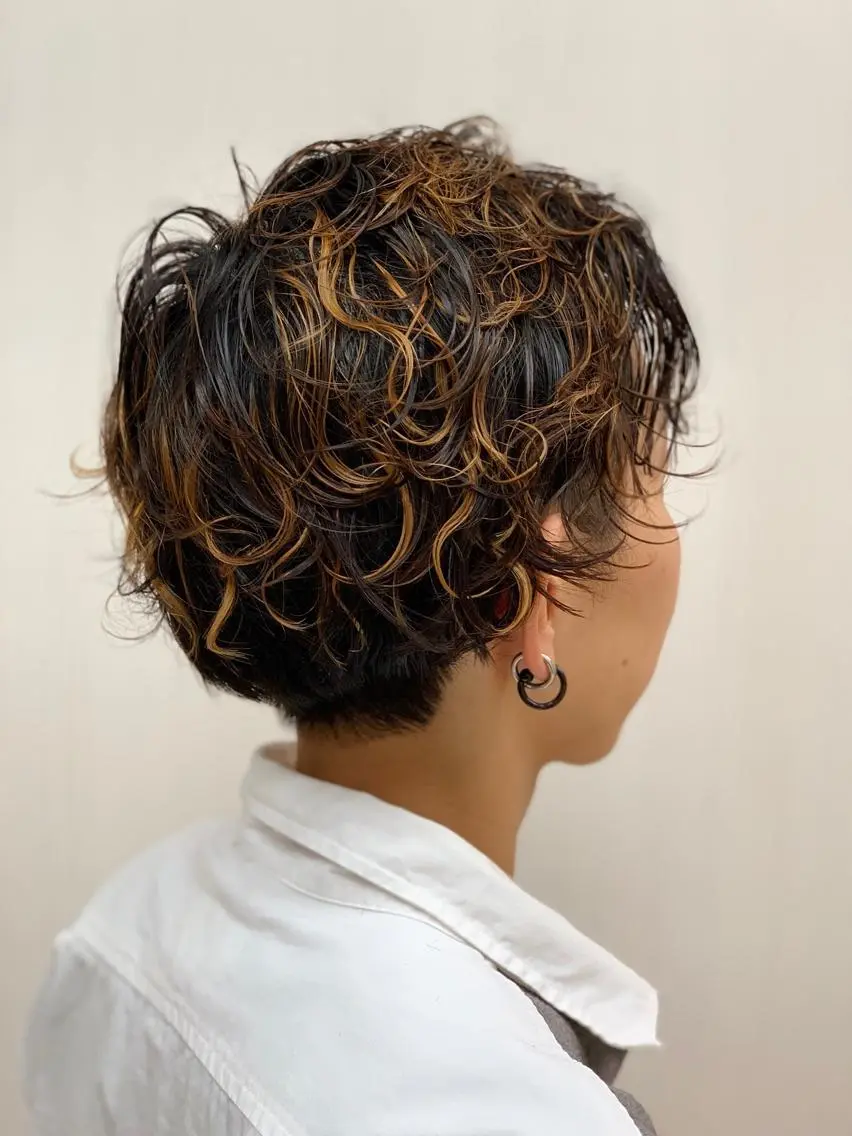 ショート カラー パーマ 加藤 産休につき8月末までのヘアスタイル