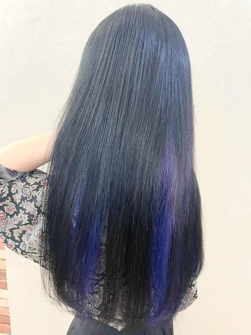セミロング カラー ヘアアレンジ シールエクステ ミストバング 黒髪 ブリーチ フェイスフレーミング 🦋高瀬寛菜🦋 韓国/ブリーチのヘアスタイル