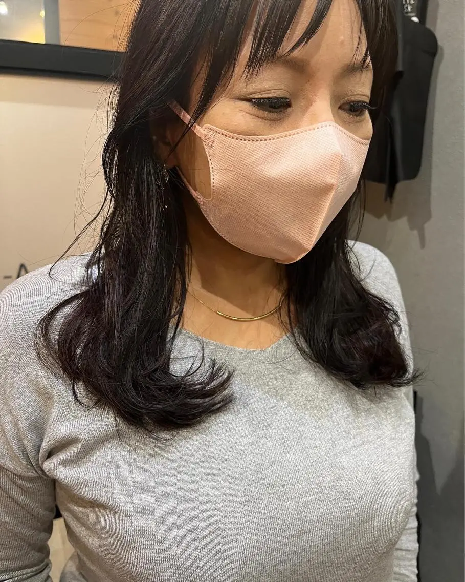 ロング カラー パーマ ヘアアレンジ メンズ キッズ ネイル マツエク・マツパ アイブロウ メンズパーマ ブラウンカラー ケアカラー 透明感カラー ピンクカラー 久木原 ゆりのヘアスタイル
