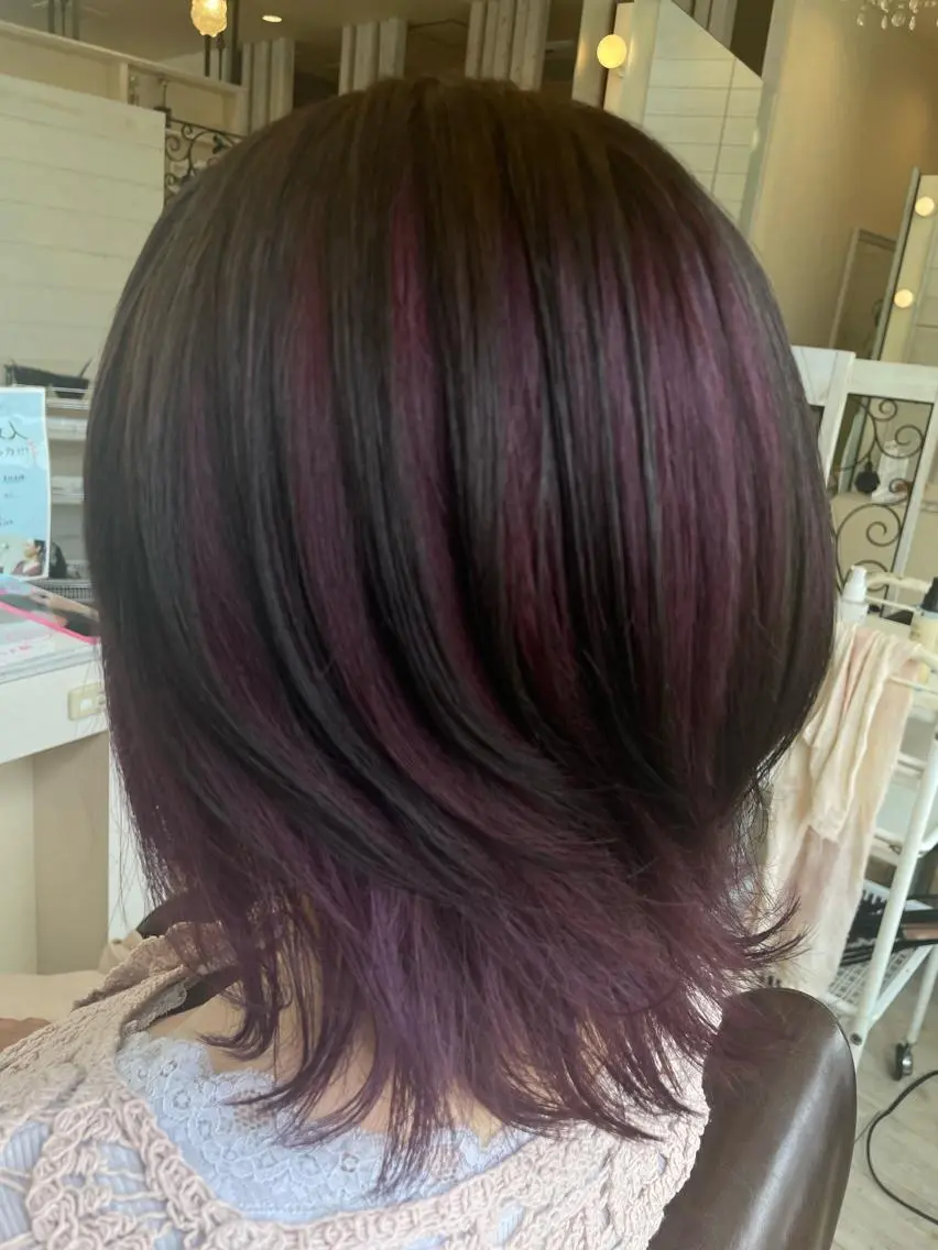 ミディアム カラー パープルカラー 東恩納 誠のヘアスタイル