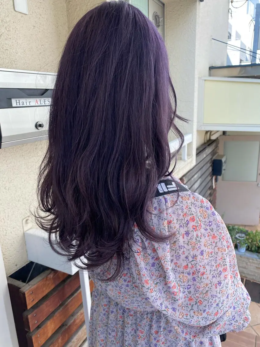 セミロング カラー エクステ ハイトーン 💭黒崎ハルカのヘアスタイル