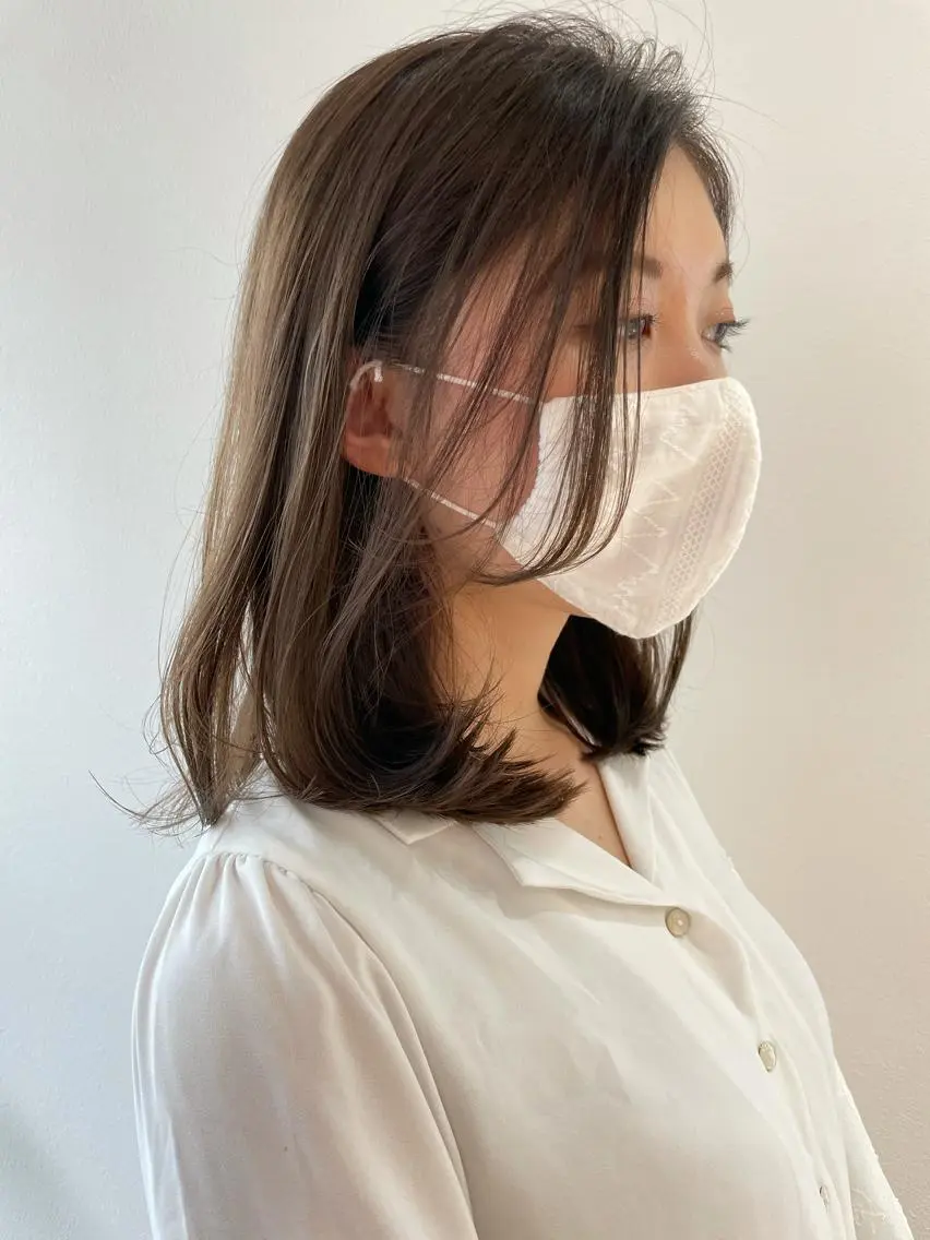 ミディアム アッシュ カット ヘアカラー 店長福島成美/髪質 改善縮毛矯正/カラーのヘアスタイル