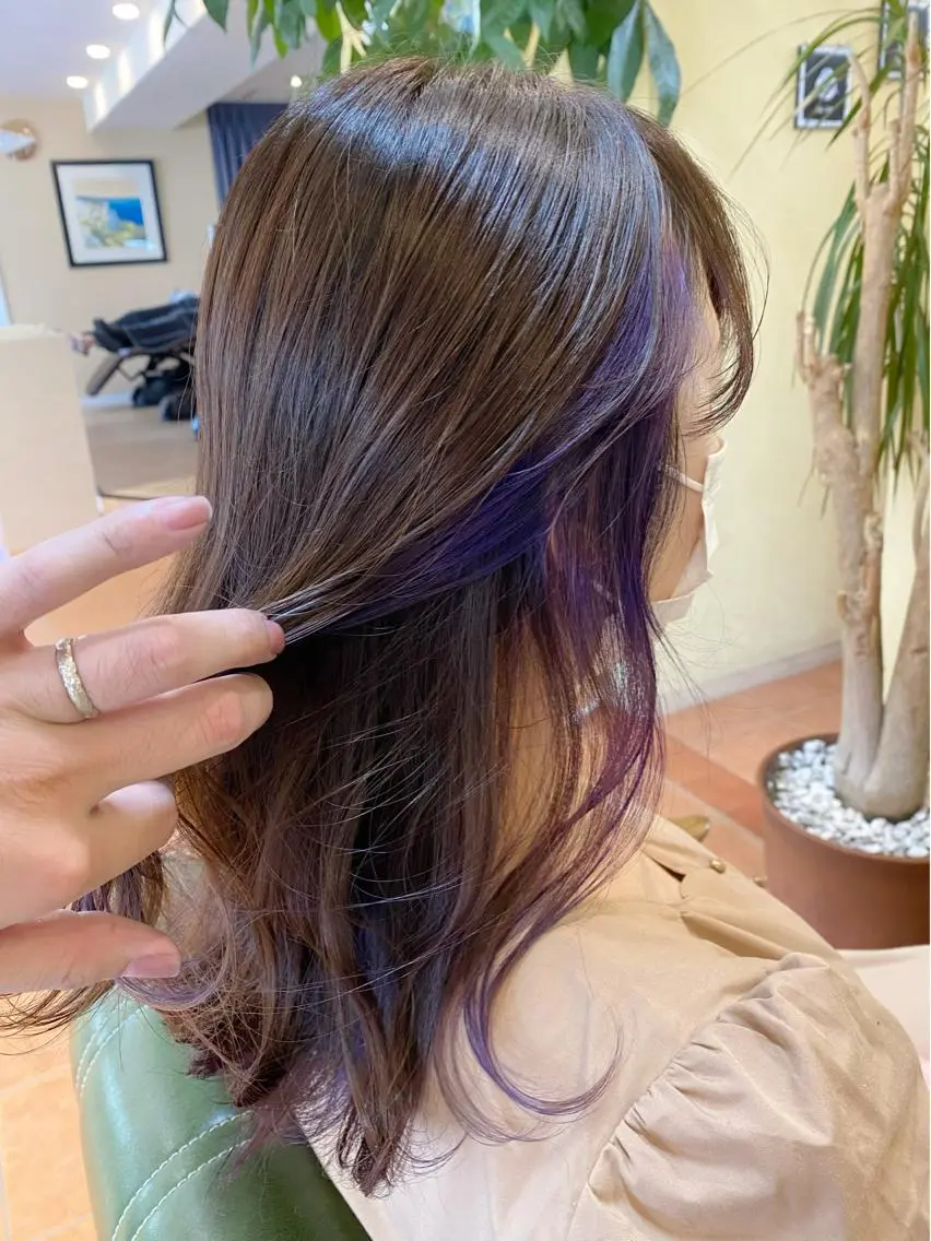 セミロング カラー ヘアカラー トリートメント 石井 佑樹のヘアスタイル