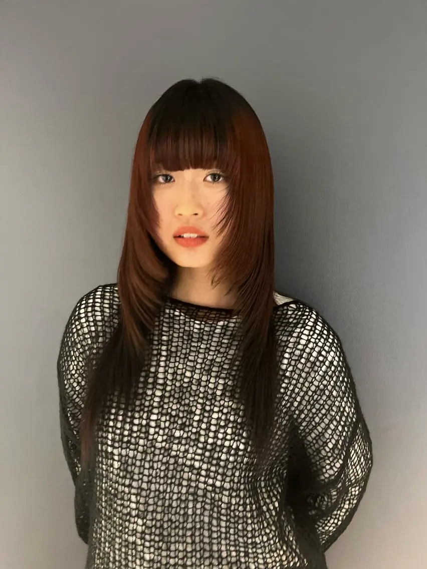 セミロング カラー パーマ ヘアアレンジ メンズ キッズ デザインカラー 原宿/キシタのヘアスタイル