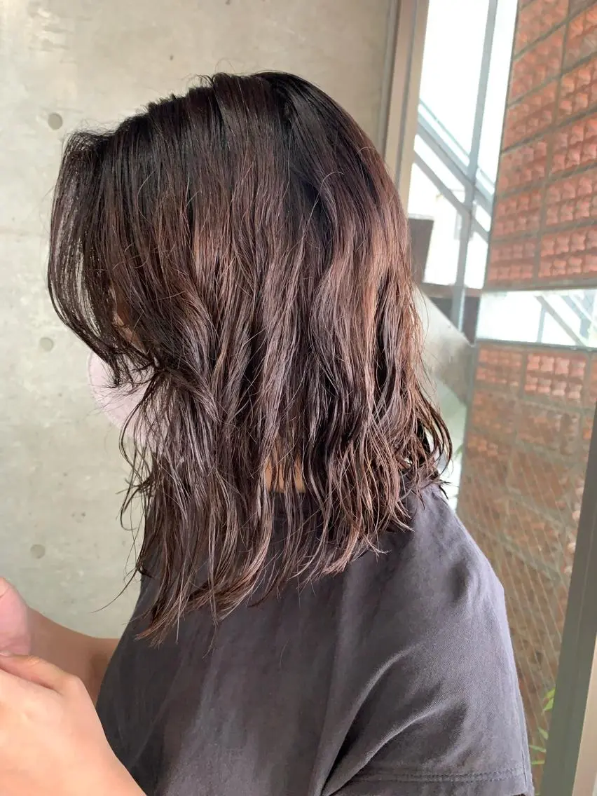 ミディアム パーマ ボブパーマコテ巻き風 パーマNo1深江秀平のヘアスタイル