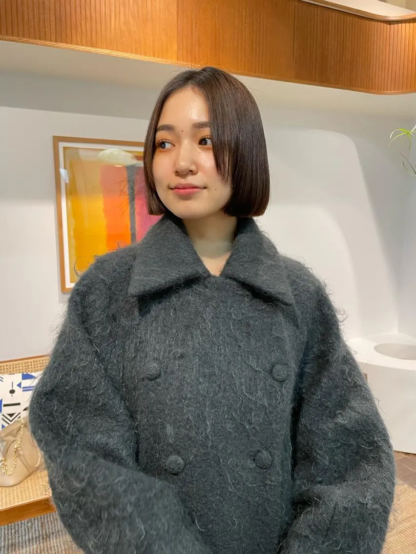 ショート カラー ボブ 顔まわりレイヤー レイヤーカット カット ヘアカラー トリートメント レイヤーカット🎀 kanaのヘアスタイル