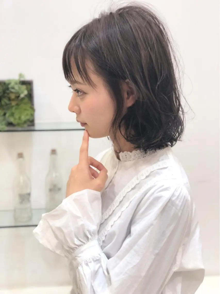 ショート カラー パーマ アッシュ カット パーマ ディレクター ノナカのヘアスタイル