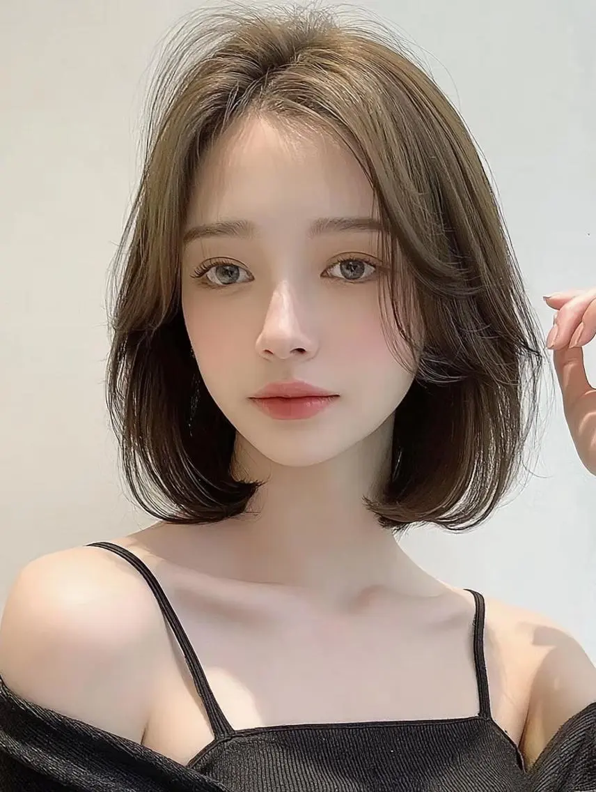 ミディアム 顔周りカット 髪質改善 韓国風ヘア レイヤーカット カット ヘアカラー FOCUS JAPAN3のヘアスタイル