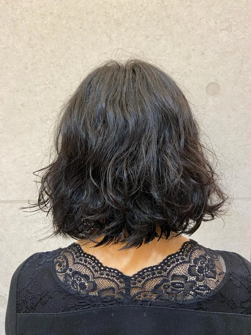 ミディアム パーマ ミディアムパーマ ボブ 石橋遼統 /ショートボブのヘアスタイル