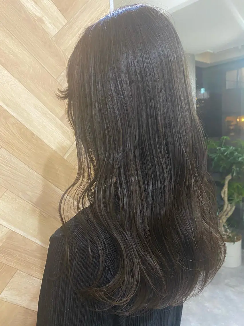 ロング カラー ヘアアレンジ アッシュ 透明感カラー イルミナカラー オリーブアッシュ ボブ /ニュアンス/ satomi🧸💖のヘアスタイル