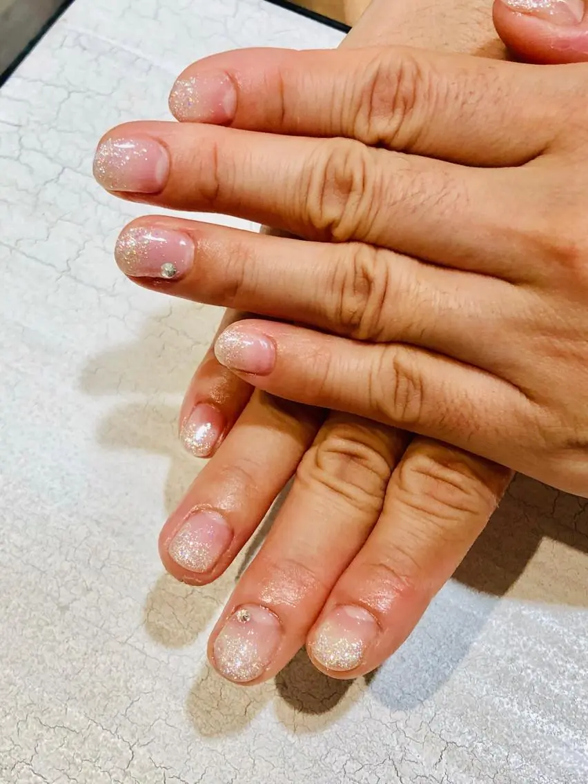 ネイル グラデーション ラメ(グリッター) ラメグラデーション CITRON NAIL💅練習生のネイルデザイン