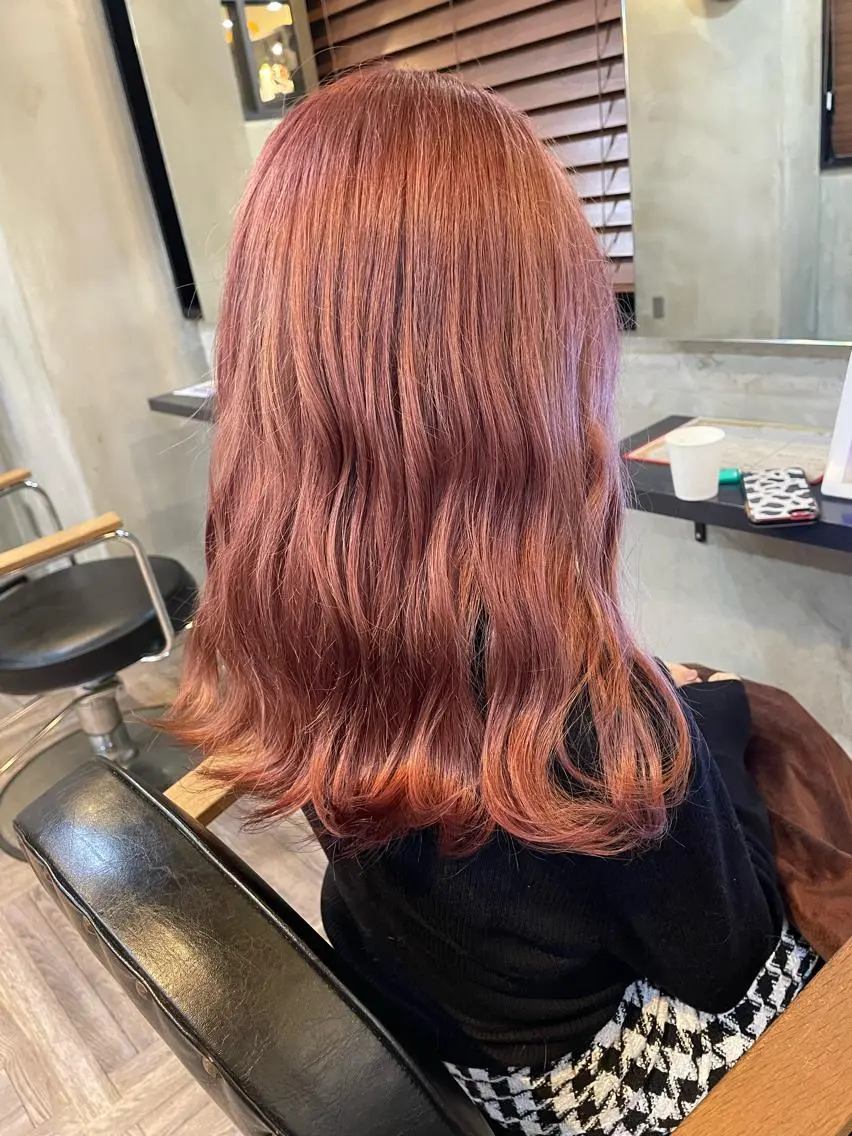 セミロング カラー ベージュカラー ピンクカラー ピンクベージュ La fith 店長 城谷颯人のヘアスタイル