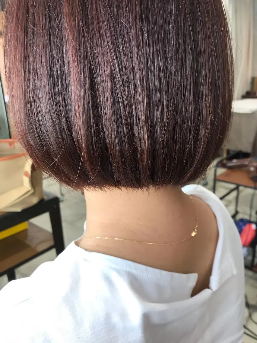 ミディアム カット ヘアカラー トリートメント ayane⭐️ボブ・ ショート・パーマのヘアスタイル