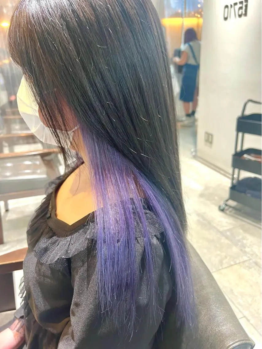 ミディアム カラー ヘアアレンジ ヘアカラー トリートメント ヘッドスパ ヘアセット 🌈インナーカラー ‘ショウマ’🌈のヘアスタイル