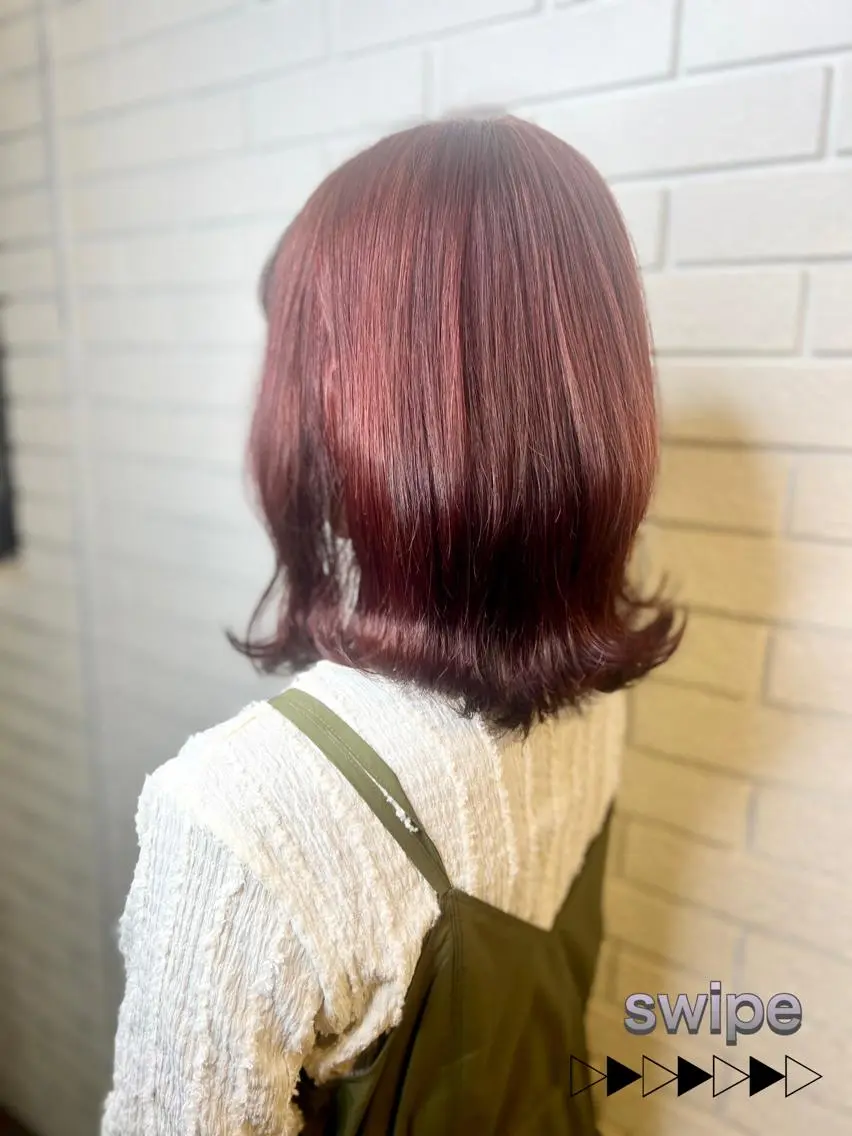 ミディアム カラー 透明感カラー ハイライトカラー ピンクカラー レッドカラー ハイライト カット ヘアカラー トリートメント 髪質改善✨艶カラー MASAYAのヘアスタイル