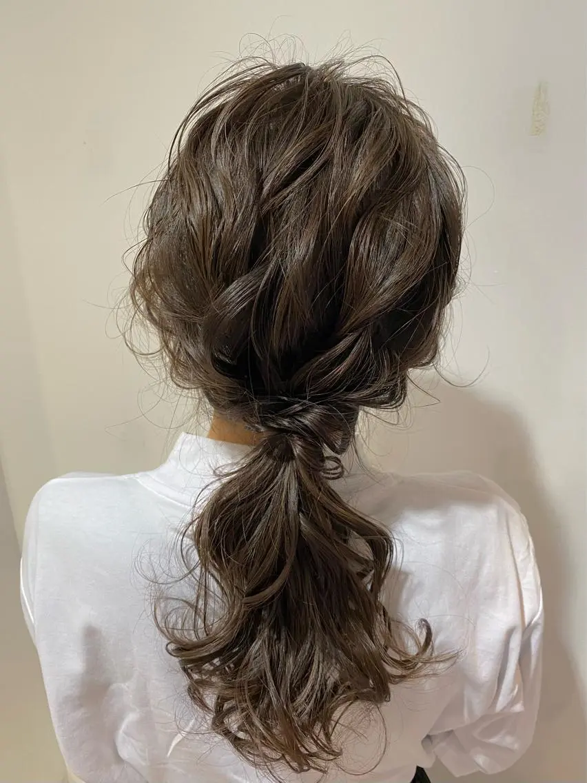 ミディアム ヘアアレンジ 谷町/Le'a /竹原しおなのヘアスタイル