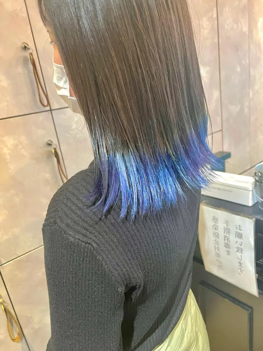 ミディアム カラー ヘアアレンジ ヘアカラー トリートメント ヘッドスパ ヘアセット 🌈インナーカラー ‘ショウマ’🌈のヘアスタイル