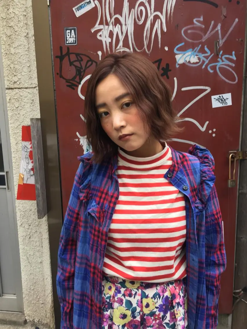 ショート ミディアム セミロング カラー パーマ ヘアアレンジ 🥛洒落髪小顔cut なら龍崎🥛のヘアスタイル