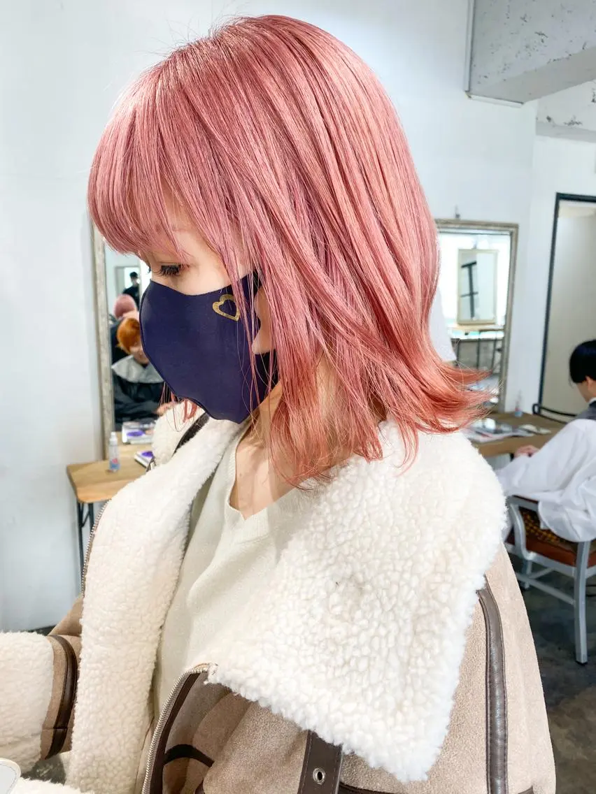ミディアム カラー ブリーチ レイヤー暖色カラー 池袋Yamamotoのヘアスタイル