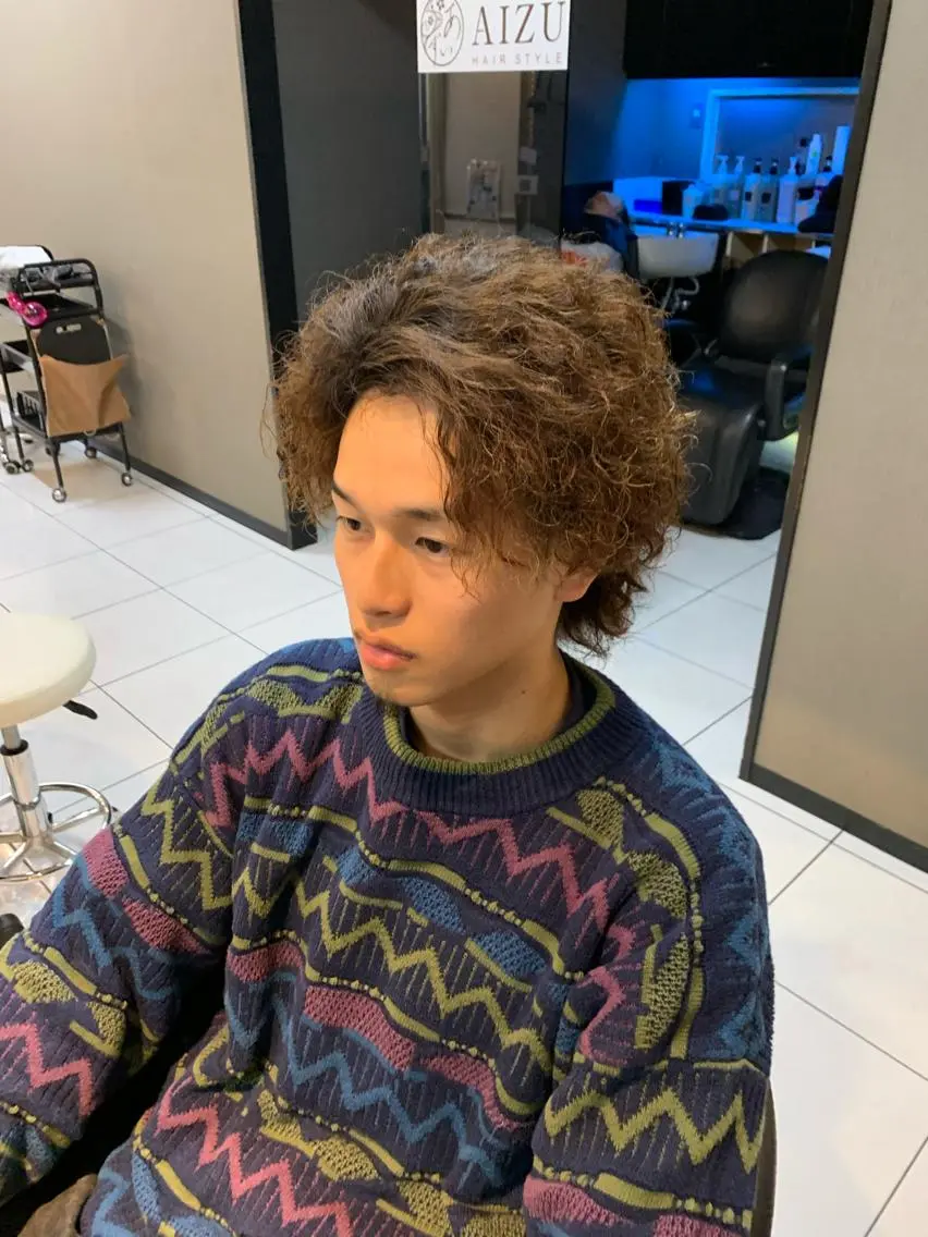 ミディアム ミディアムパーマ カット パーマ 🔥メンズ特化🔥 佐藤桂崇のヘアスタイル