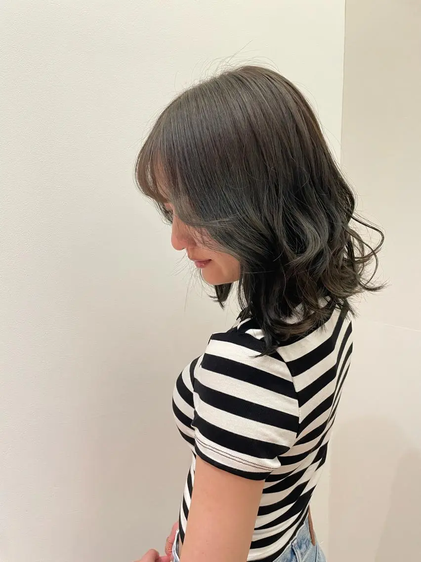 ミディアム カラー momone🍒 メンズカットパーマのヘアスタイル