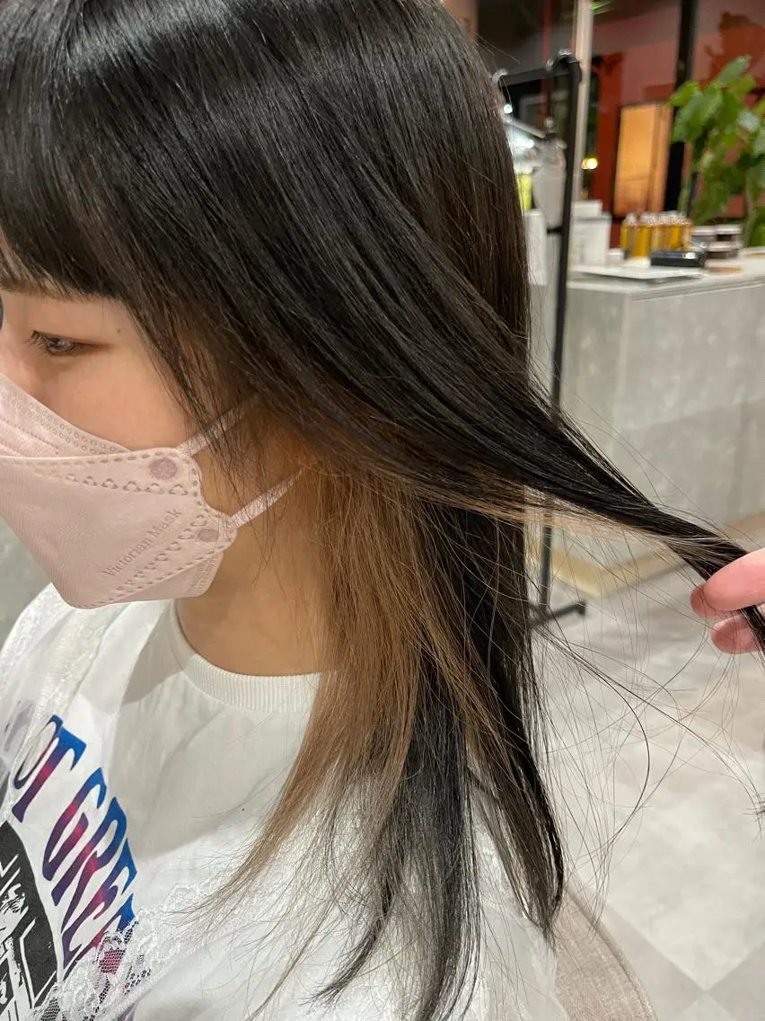 ミディアム カラー カット ヘアカラー トリートメント 一ノ瀬 暁のヘアスタイル