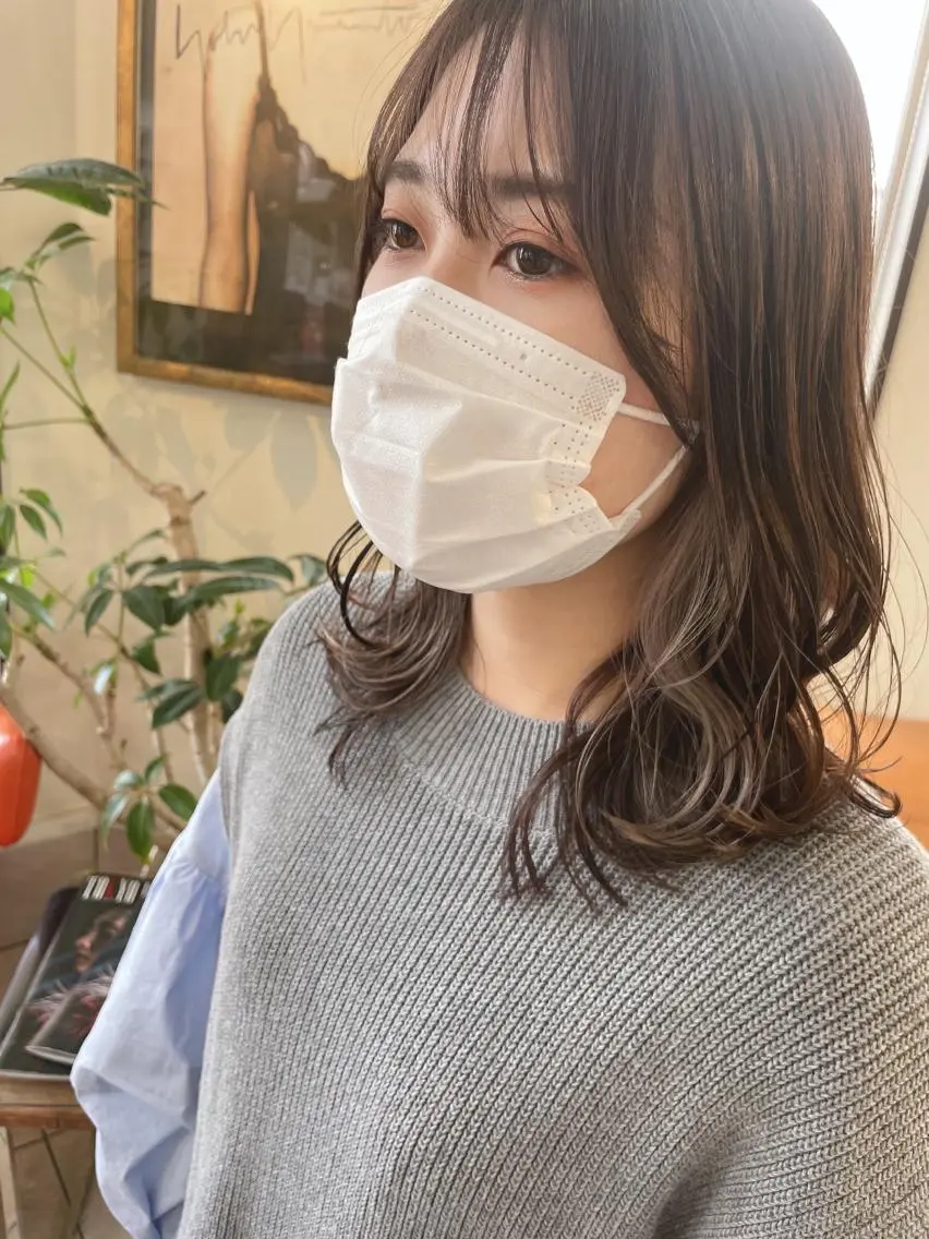 ミディアム カット ヘアカラー トリートメント コレットヘアー 田中アヤノのヘアスタイル