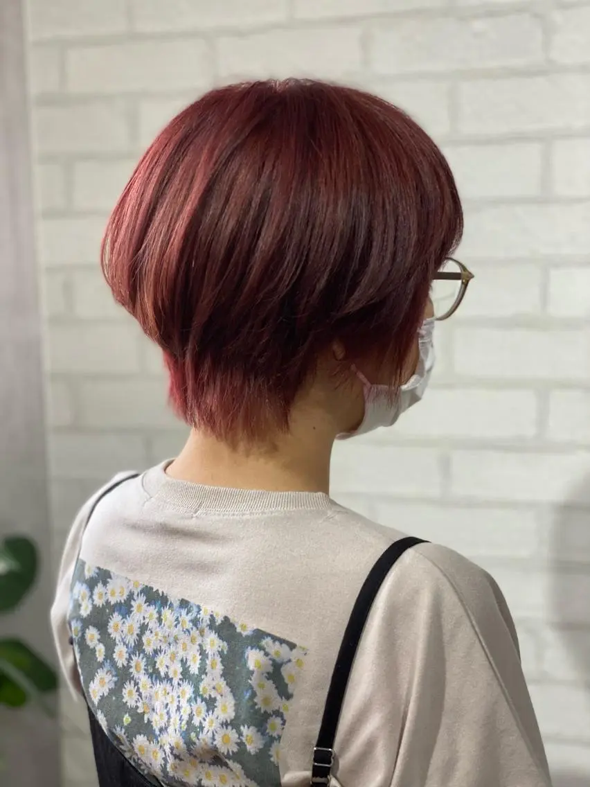 ショート カラー ピンクカラー ✨ハイトーン カラー福岡拓也✨のヘアスタイル