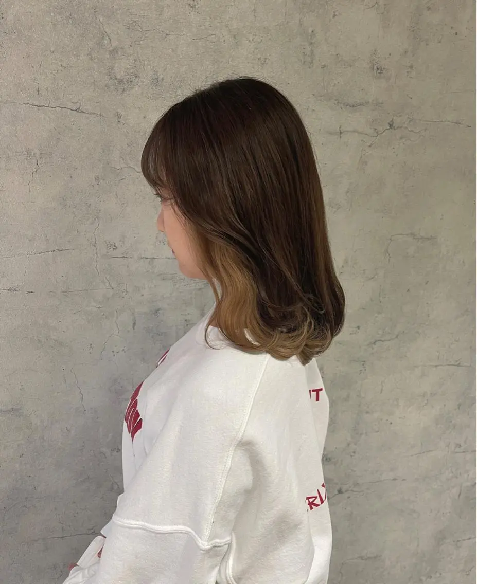 ミディアム カラー ヘアカラー 唐澤 千尋のヘアスタイル