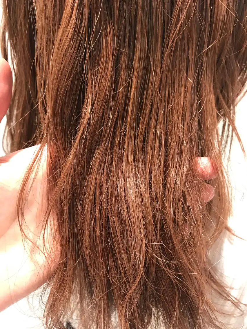 セミロング カラー ヘアアレンジ 透明感カラー オレンジ テラコッタ 【東北メンズヘア1 位受賞🥇】本間祐太のヘアスタイル