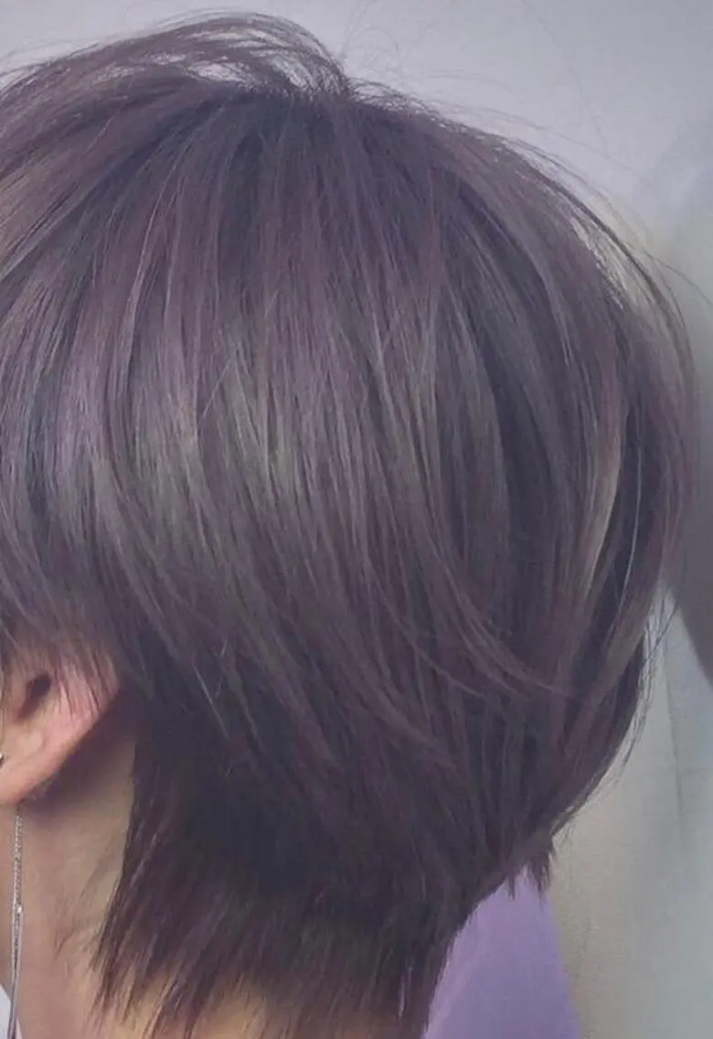 ショート カラー ハイトーンカラー パープルカラー 【体験】韓国 メイク&ヘア天神のヘアスタイル