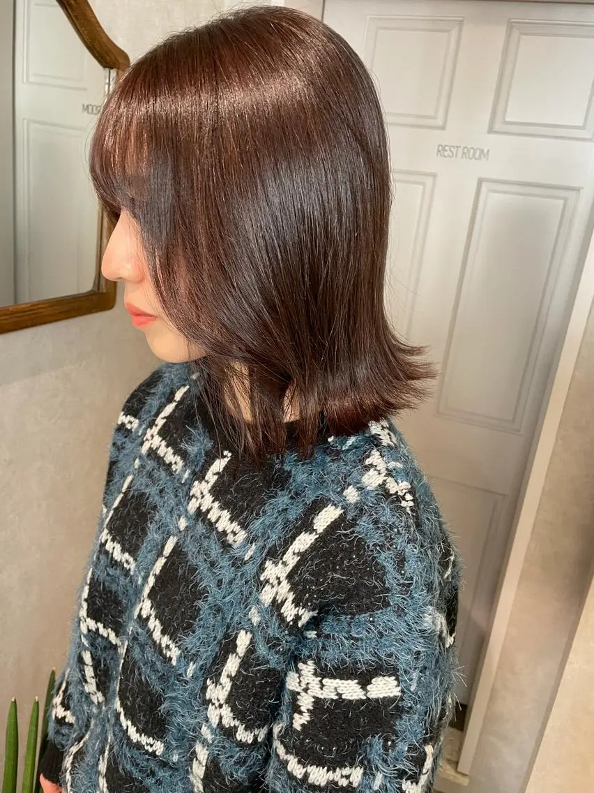 ミディアム カラー ブラウンカラー トリートメント ヘアカラー ナチュラル透明感🌱 小山美樹子のヘアスタイル