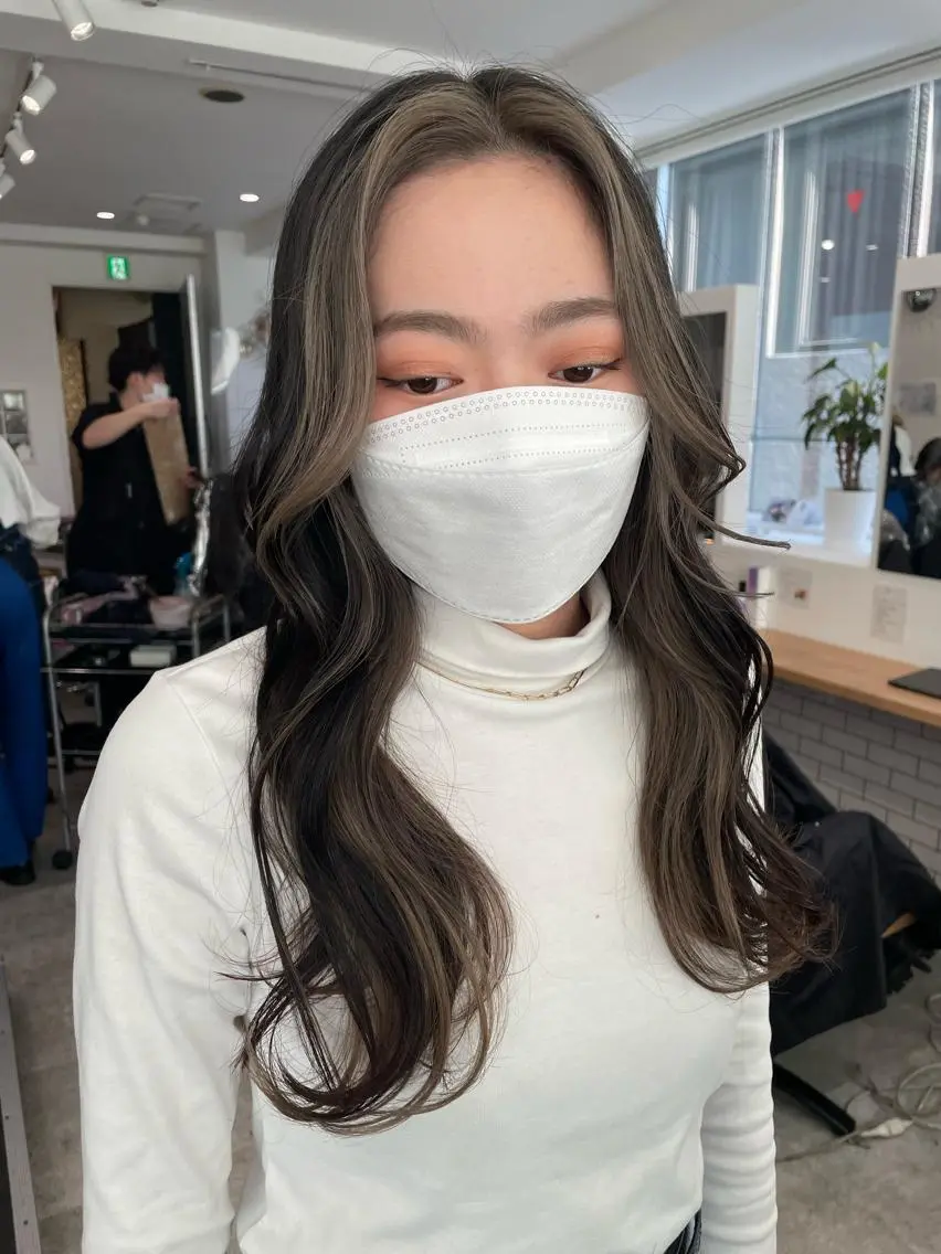 ロング カラー ヘアカラー 京都美容師 塩のヘアスタイル