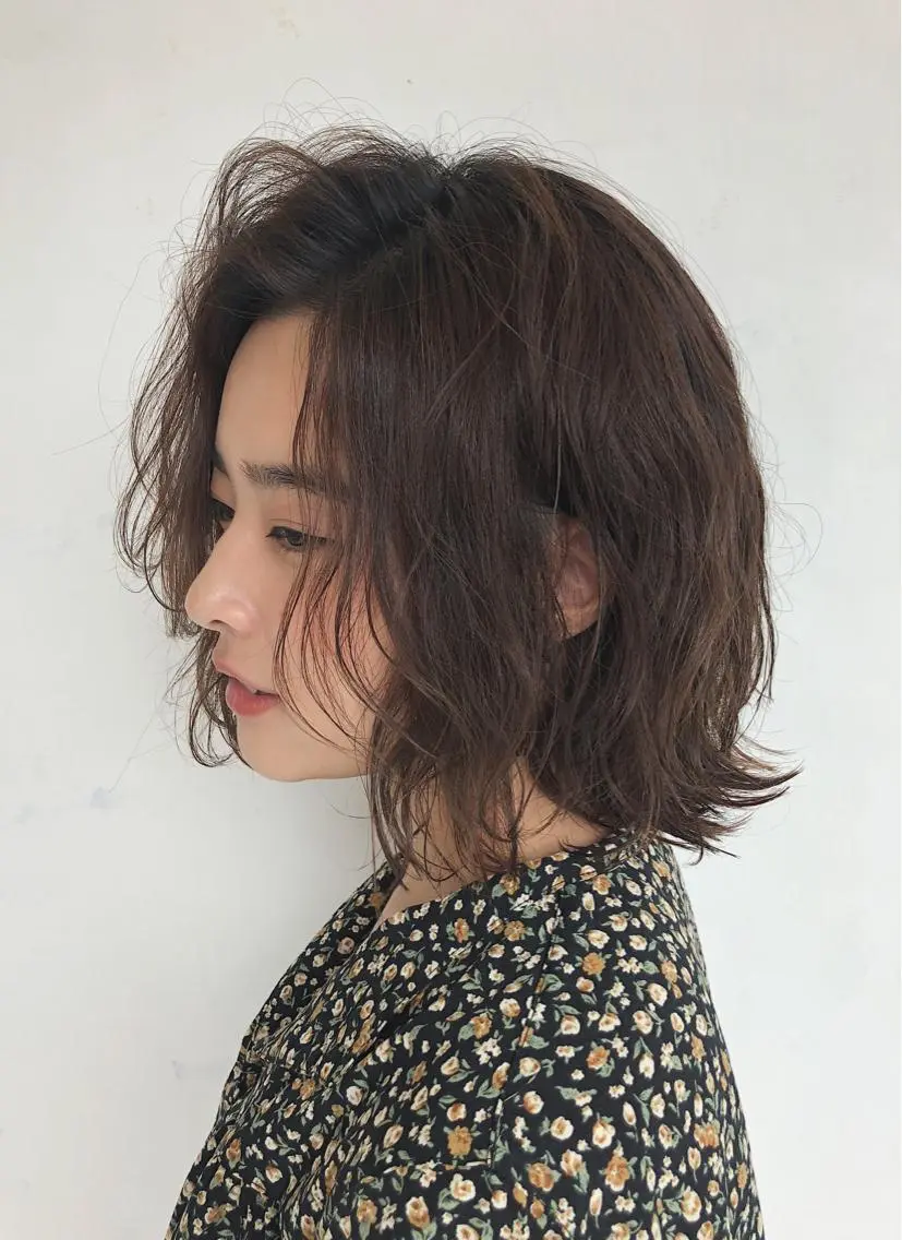 ミディアム パーマ ミディアムパーマ デジタルパーマ ニュアンスパーマ 韓国ヘア🇰🇷 トヨキトキコのヘアスタイル