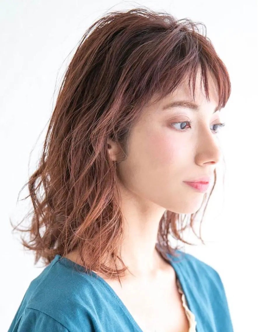 ミディアム カラー パーマ 平田 晃誠のヘアスタイル