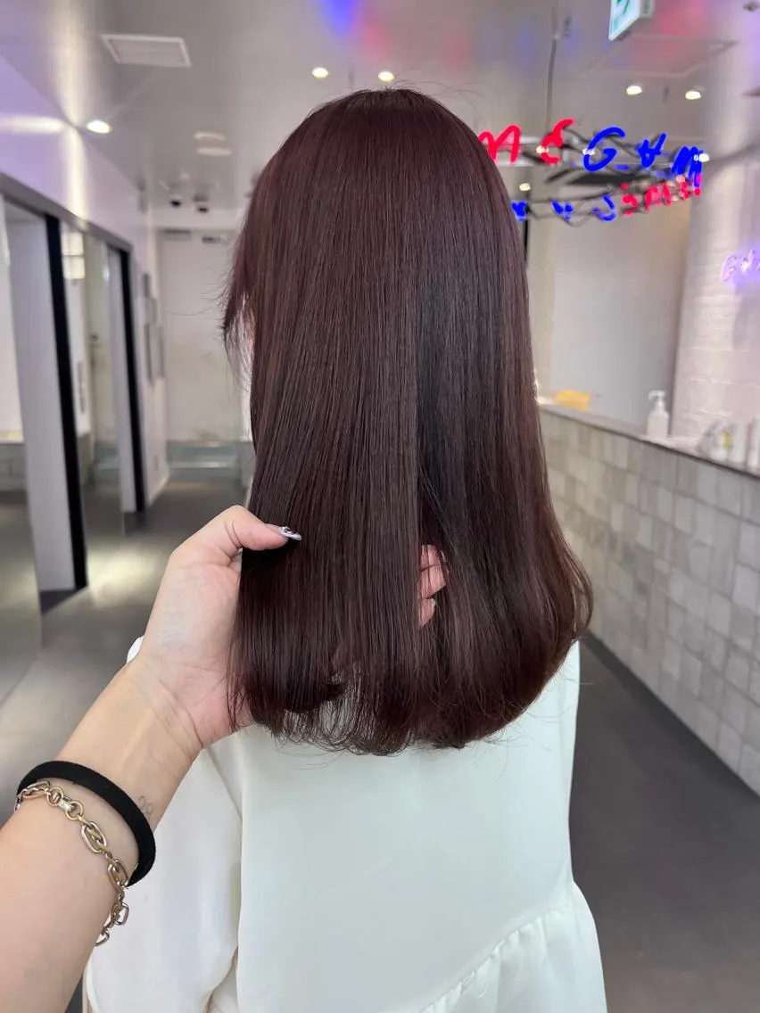 セミロング カラー ヘアアレンジ ブラウンカラー ピンクカラー ピンクブラウン 天神レイヤーカット No.1💖マユカのヘアスタイル