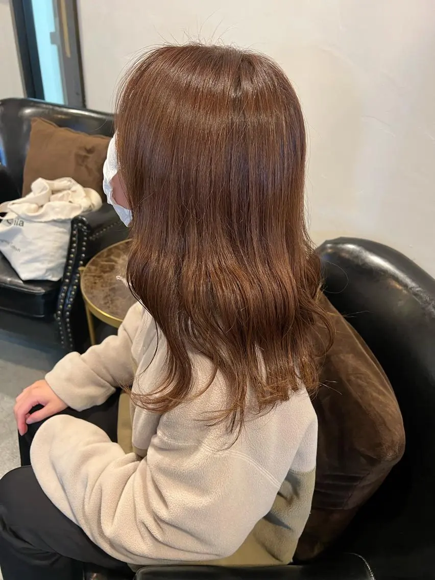 ロング カラー ヘアアレンジ ブリーチ ブラウンカラー ブリーチなしカラー 志賀 あずみのヘアスタイル