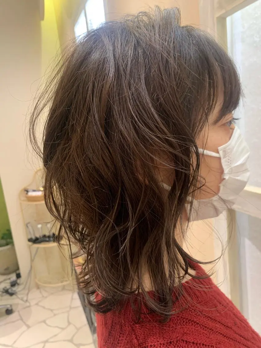 ミディアム 切りっぱなしボブ ボブ 韓国風レイヤーカット 🇰🇷❕モカのヘアスタイル