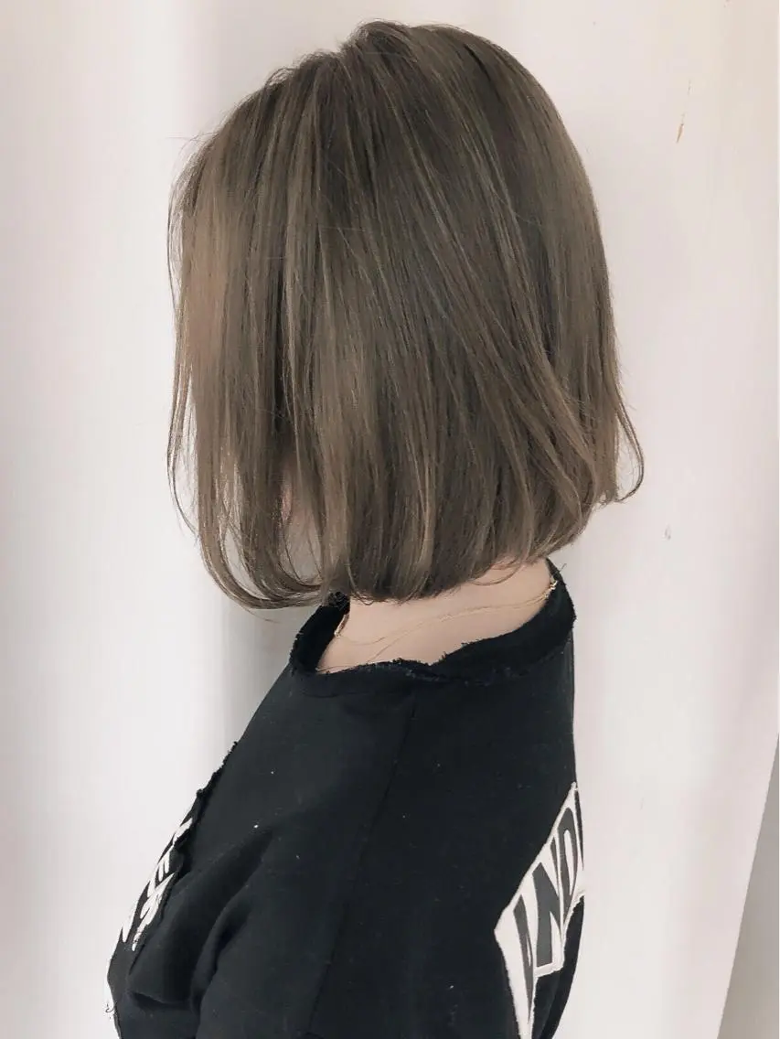 ショート カラー パーマ ヘアアレンジ アッシュ バレイヤージュ グラデーションカラー グレージュ ハイライトカラー ヘアカラー トリートメント バレイヤージュ 藤沢 髪質改善 竹内ケンゴのヘアスタイル