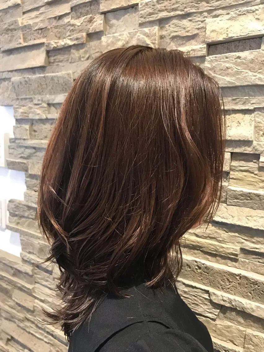 セミロング ヘアアレンジ レイヤーカット 作並 美穂のヘアスタイル