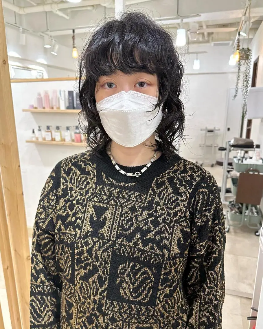 ショート カラー パーマ 切りっぱなしボブ 前下がりボブ ショートボブ 黒髪 ボブ 髪質改善 縮毛矯正/ レイヤー/銀座/本木のヘアスタイル
