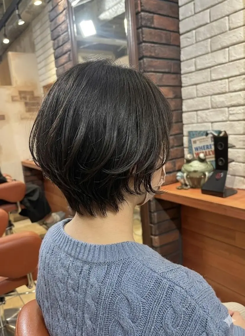 ショート カラー ショートボブ 黒髪 ボブ ショートヘア カット トリートメント ヘッドスパ flencia 丸 和博|カットのヘアスタイル