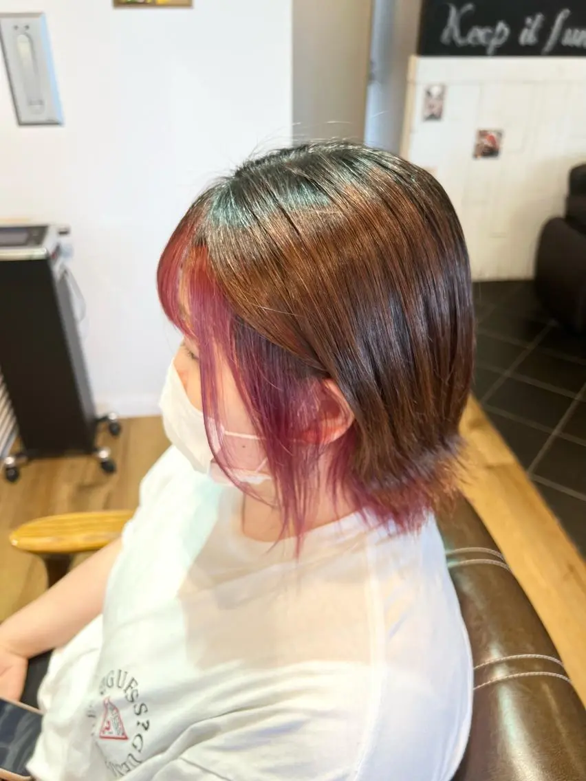ショート カラー インナーカラー ヘアカラー トリートメント 堀 望美のヘアスタイル