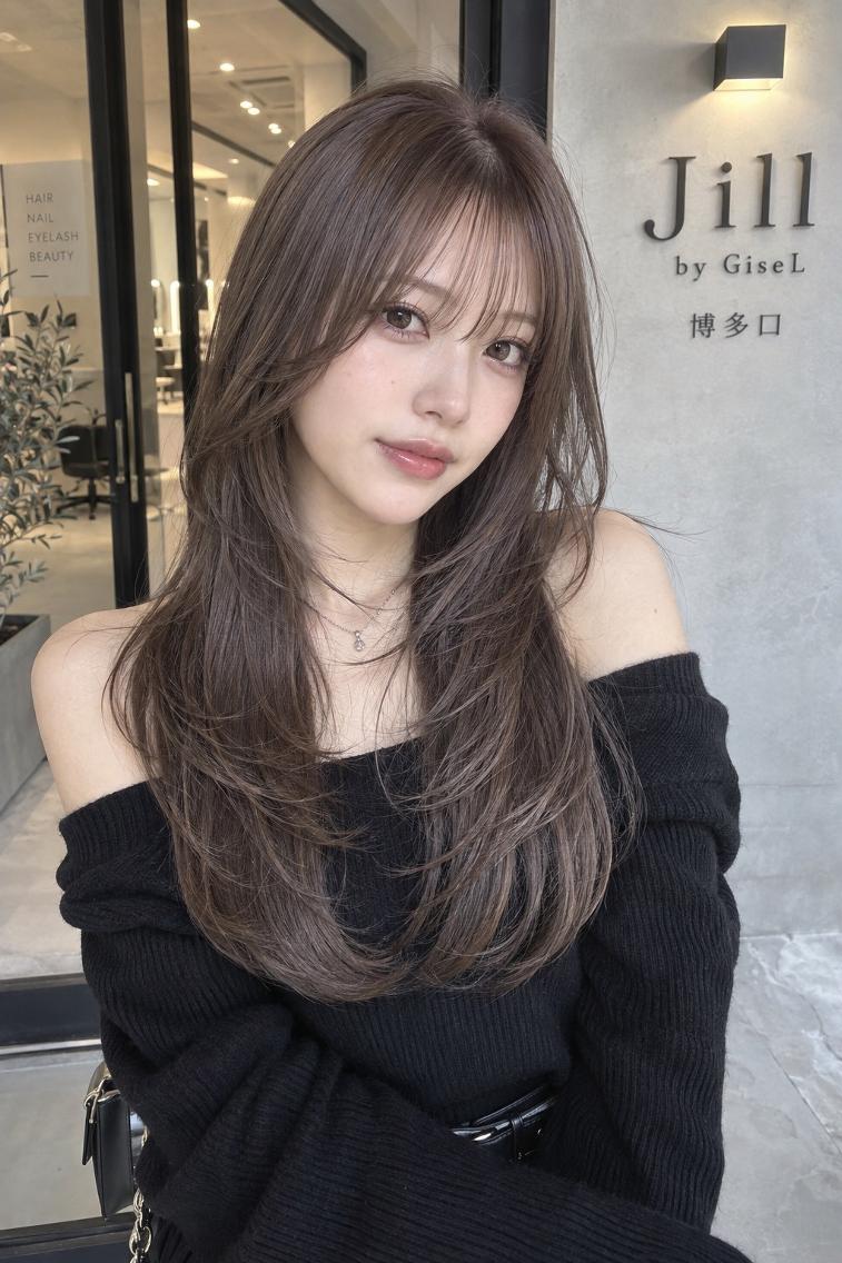 ミディアム jill by gisel 博多のヘアスタイル
