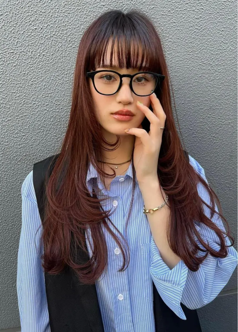 ロング カラー ヘアカラー ROZAgerme 落海一花🦋のヘアスタイル