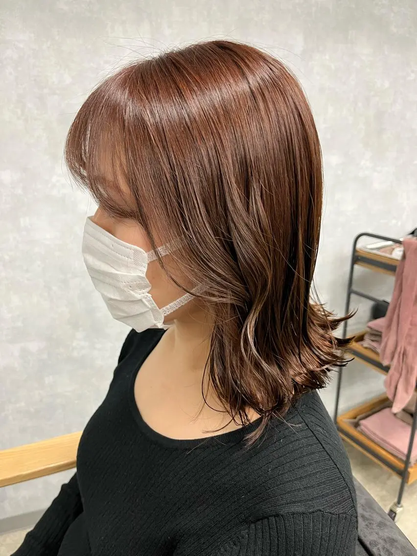 ミディアム カラー 今話題の艶髪矯正 美艶カラー/FUKAのヘアスタイル