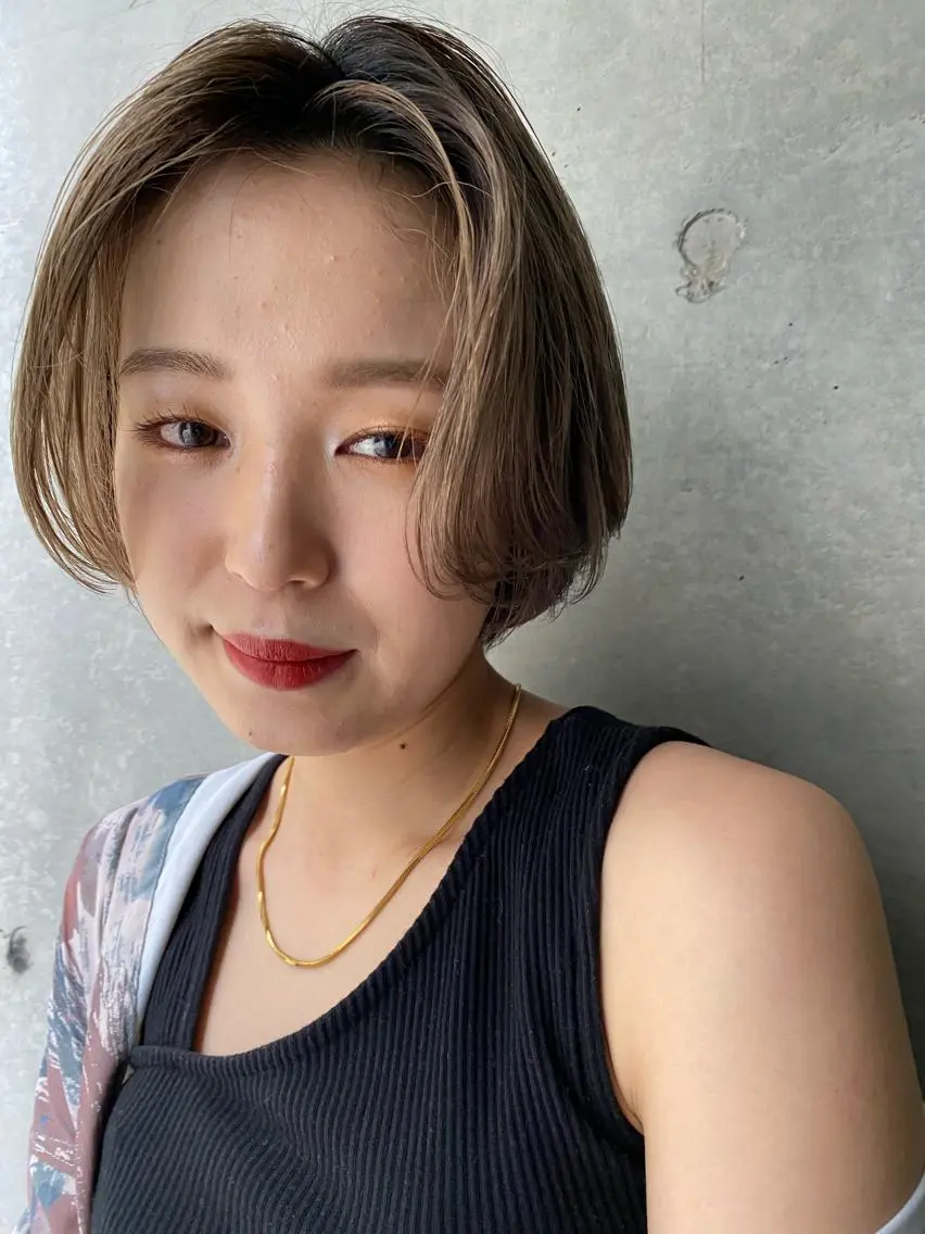 ショート カラー パーマ ヘアアレンジ ✨艶髪✨ 奈須晴香のヘアスタイル
