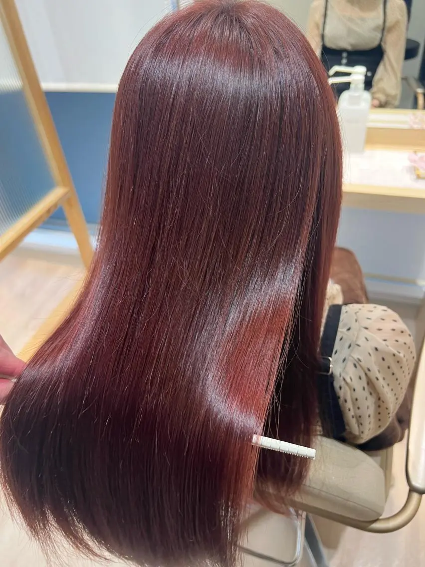 ロング カラー ピンクカラー 外国人対応 佐久間のヘアスタイル