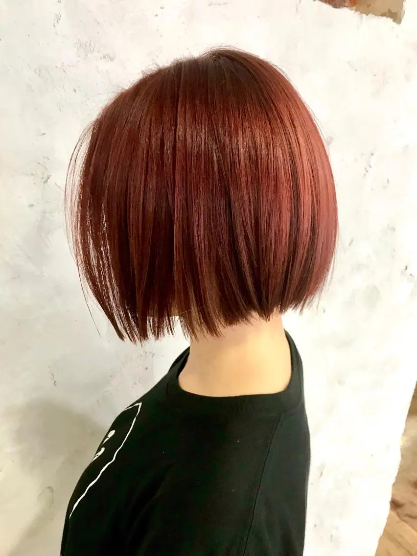 ショート ボブ ヘアカラー トリートメント 新井 広樹のヘアスタイル